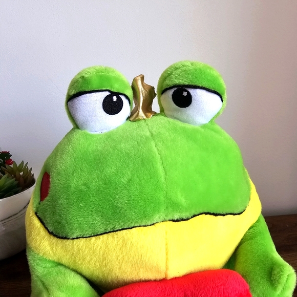 Rare Fiesta Toy Kiss Me Heart Frog Plush Stuffed Animal Valentine's Day Gift - Picture 13 of 14